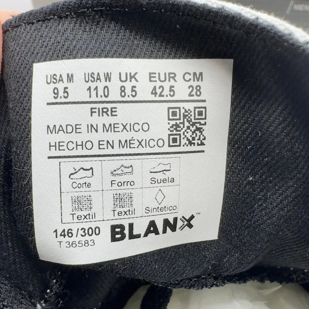 Blanx Mens Blanx Erre Fire Canvas Sneakers High Top White/Black Size 9.5 187155 - Picture 6 of 7